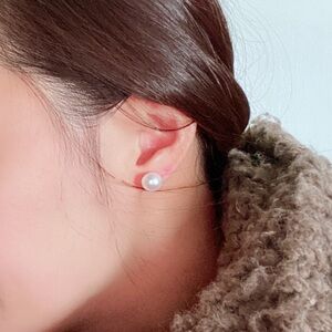 Freshwater White 8-9mm Silver Stud Pearl Earrings Classic